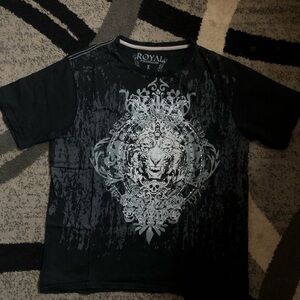 Royal Premium Black Short Sleeve Graphic Tee